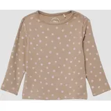 s.Oliver Geripptes Langarmshirt mit All-over-Print - braun - 92