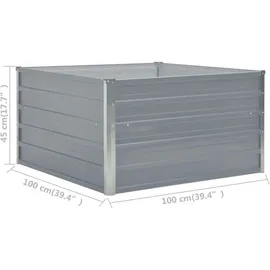vidaXL Hochbeet 100 x 100 x 45 cm Grau