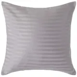 Homescapes Kissenbezug Gestreift 40 x 40 cm Grau