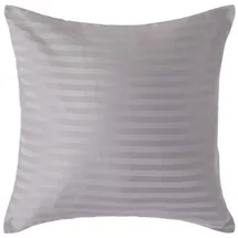 Homescapes Kissenbezug Gestreift 40 x 40 cm Grau