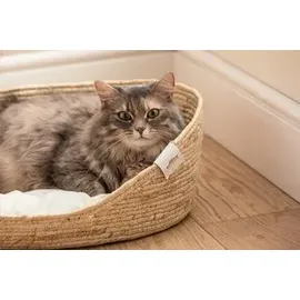 Dehner Premium Lovely Kuschelbett Tiefer Schlaf oval 58 cm x 48 cm beige