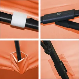 Mendler Ampelschirm HWC-A96, Sonnenschirm Gastronomie 3x3m (Ø4,24m) Polyester/Alu 23kg ~ Flap, terracotta mit Ständer, drehbar