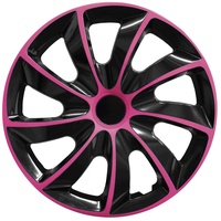 RADKAPPEN-KÖNIG 1STÜCK EINZELN 14 Zoll 14" RKK02 Schwarz-Pink Radkappe Radzierblende