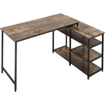 Homcom Eckschreibtisch Regal Schublade L-Form Spanplatte Metall