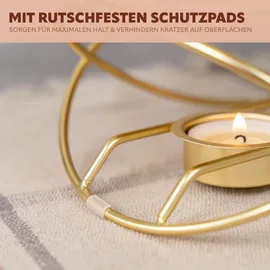 bremermann Speisenwärmer, für 3 Teelichter, ovale Warmhalteplatte, Stövchen, Gold
