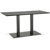 KADIMA DESIGN Designer-Tisch – Stabile Metallstruktur, Schwarze Holzplatte, 150 x 70 cm, Multifunktional