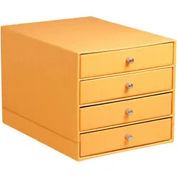 Rhodiarama Schubladenbox mit 4 geschlossenen Laden, Kunstleder, 24,8x32 ,7x22,8cm - Orange 118860C