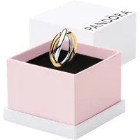Pandora Essence Bicolor Verschlungene Bänder Ring aus Sterling Silber mit vergoldeter Metalllegierung, Größe: 52, 163262C00-52