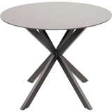 Gartentisch Tafel Kaffeetisch Tisch rund ø90x73 cm Aluminium Glas - Schwarz