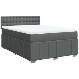 vidaXL Boxspringbett 140 x 200 cm Dunkelgrau