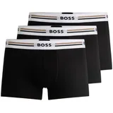 Boss Herren Trunks, 3er Pack - 3P Revive, Boxershorts, Viskose Stretch, Logo Schwarz