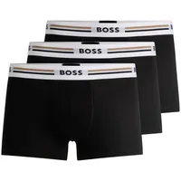 Boss Herren Trunks, 3er Pack - 3P Revive, Boxershorts, Viskose Stretch, Logo Schwarz