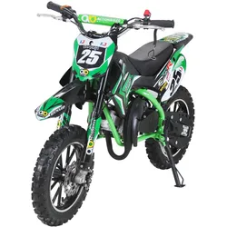 Kinder-Crossbike Gepard, Benzin-Kindermotorrad, 2-Takt-Motor, 49 ccm, ab 6 Jahren, Tuning-Kupplung (Grün)