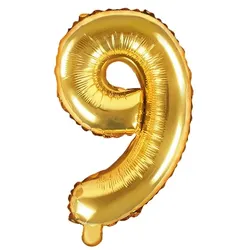 Folienballon gold Zahl 9