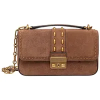 Michael Kors Tribeca Small Schultertasche Wildleder Braun
