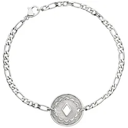 Armband PURELEI "Schmuck Geschenk Lolani, runder Anhänger mit Motiv, Bracelet-Lolani", silber (edelstahlfarben), Armbänder, Damen, Edelstahl