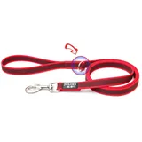 Julius-K9 IDC Color & Gray Leine, 20 mm x 1,8 m mit Schlaufe und D-Ring, Rot-Grau