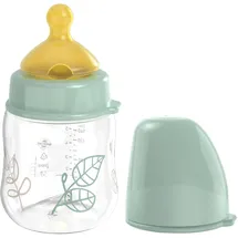 Nip – Weithalsflasche | Babyflasche mit Ventil für optimalen Lufteinstrom und zwei Naturkautschuk-Trinksauger. Stillfreundliche Babyflasche aus robustem Material | Gr. S, 150ml, Türkis