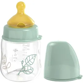Nip – Weithalsflasche | Babyflasche mit Ventil für optimalen Lufteinstrom und zwei Naturkautschuk-Trinksauger. Stillfreundliche Babyflasche aus robustem Material | Gr. S, 150ml, Türkis