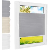 Foxx Plissee Klemmfix [grau, 60x220 cm] ohne Bohren für