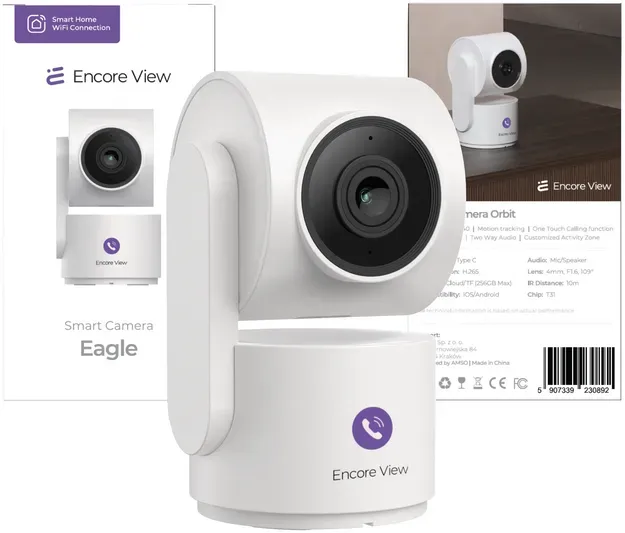 Neue intelligente WLAN-PTZ-Kamera 4Mpx FHD 3x Zoom IR-Nachtsicht USB-C Encore View Eagle
