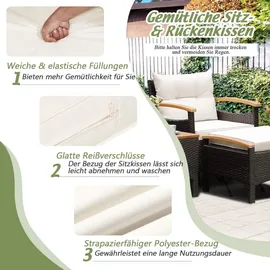 komfotteu Gartenmöbel-Set 5-tlg. Braun/Weiß