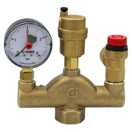 CALEFFI Kesselsicherheitsgruppe 1 Zoll bis 50 kW mit Isolierung und 3 bar Sicherheitsventil