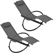 Woltu Sonnenliege 2er Set klappbar grau