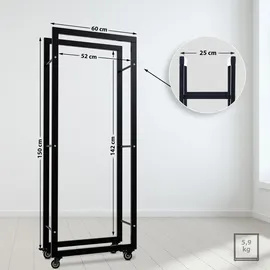 CLP Kaminholzständer Keri Metall 25 x 60 x 150 cm schwarz