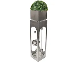 Garden Pleasure Pflanzsäule Patio 26 x 26 x 111,2 cm silber