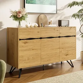 stilvora Sideboard 140 x 75,5 x 40 cm Schwarz