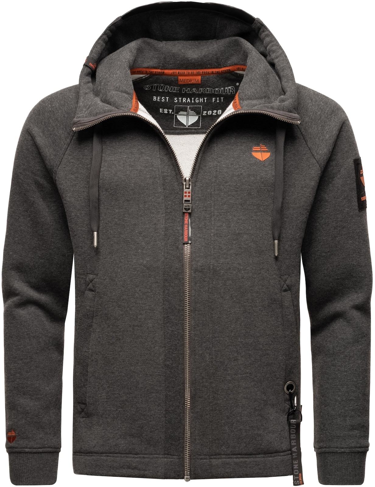 STONE HARBOUR Herren Kapuzensweatjacke sportliche Sweatjacke mit Logoprint und Kapuze Finn Luca