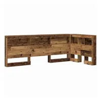 vidaXL Bett Aufbewahrungskopfteil mit Regal 97,5 x 217,5 x 76,5 cm Altholz