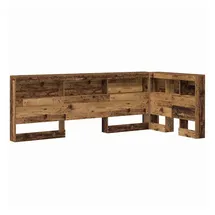 vidaXL Bett Aufbewahrungskopfteil mit Regal 97,5 x 217,5 x 76,5 cm Altholz
