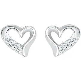 Elli DIAMONDS Ohrstecker Herz Silber 925 Sterling 0,03 ct