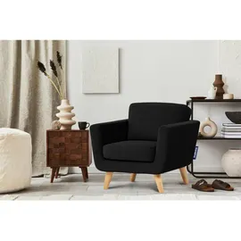 Konsimo Sessel Tagio Velours 86 x 80 x 88 cm Schwarz