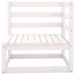 vidaXL Garten-Ecksofas 2 Stk. Weiß Kiefer Massivholz