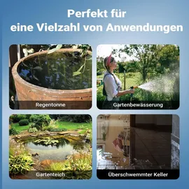 Wiltec Tauchpumpe 1200 W 6000 l/h mit Trockenlaufschutz und Schwimmerschalter