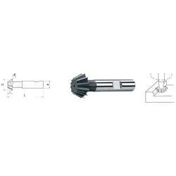 HSS Co5 Winkel-Stirnfräser außen DIN 1835B ø20,0 x 5,0mm 45°