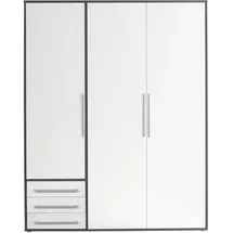 Stella Trading Kleiderschrank Lyss Graphit, weiß B/H/T: ca. 155x194x58 cm - Graphit, weiß