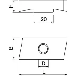 OBO 1147168 Gleitmutter für Profilschiene MS5030 M12 Stahl Zinklamelle MS50SN M12 ZL - 50 Stück