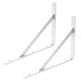 PRIOstahl® REGALTRÄGER METALL | SCHWERLASTTRÄGER | REGALHALTER | 205 x 250 mm | Regalbodenträger Schwerlastkonsole Wandkonsole Regalwinkel Schwerlastwinkel (2 Stück, weiss)