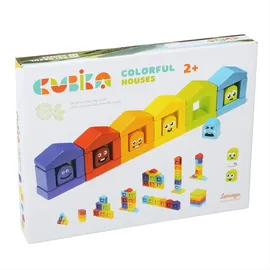Cubika 14866 Bunte Häuser - Holzbausatz 30 Teile