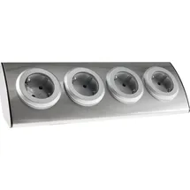 ChiliTec Steckdosenblock 4-fach Silber