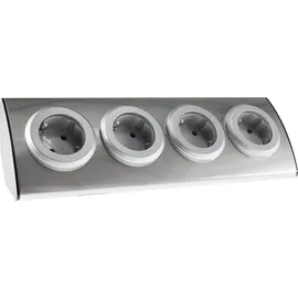 ChiliTec Steckdosenblock 4-fach Silber
