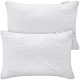 Gentle North Kopfkissen (30x50 cm groß) - 2er Set Kissen für Bett und als Dekokissen - Mit Reißverschluss für Füllung - Sofakissen - Zierkissen für Couch und Sofa - Ökotex - Waschbar bis 60° - Weiß