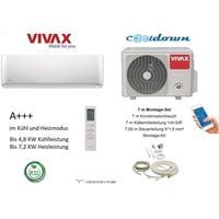 VIVAX Y Design 12000 BTU + 7 m Montageset 3,5KW Split Klimaanlage inkl WIFI A+++