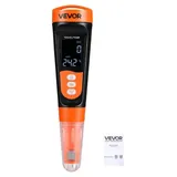 Vevor TDS-Messgerät, Messbereich 0–9990 ppm, EC/TDS-Mehrparametermessung, Digitales Wassermessgerät mit Automatischer Zeitregelung, Übersichtliches VA-Display, für Trinkwasserqualitätsprüfung