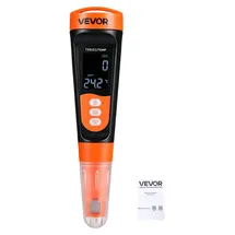 Vevor TDS-Messgerät, Messbereich 0–9990 ppm, EC/TDS-Mehrparametermessung, Digitales Wassermessgerät mit Automatischer Zeitregelung, Übersichtliches VA-Display, für Trinkwasserqualitätsprüfung