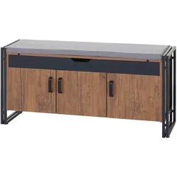 Mendler Sitzbank HWC-A27, Kommode Bank, 53x110x30cm 3D-Struktur, Wildeiche-Optik